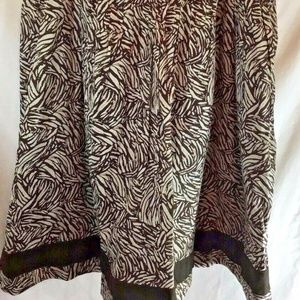 PICNIC BY CPW SZ 14 LONG SKIRT MID CALF BROWN WHI